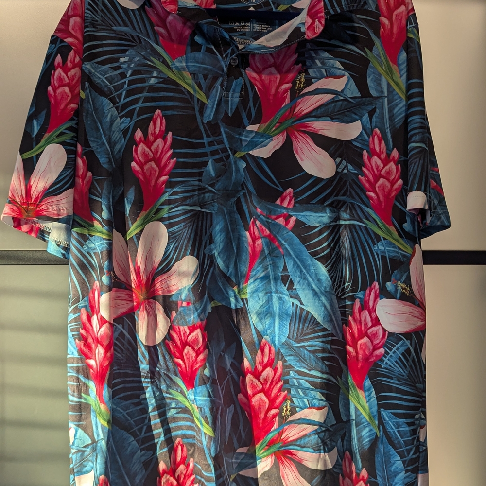 Floral Hawaiian Golf Shirt